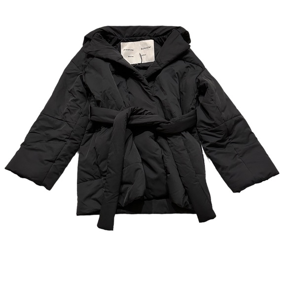 Proenza Schouler Matte Black Short Puffer with Tie Belt Rare - Picture 3 of 7